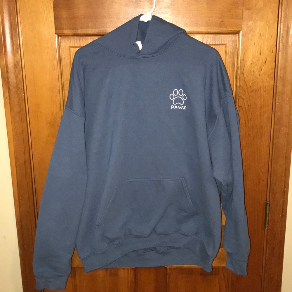 PAWZ indigo visionary print hoodie